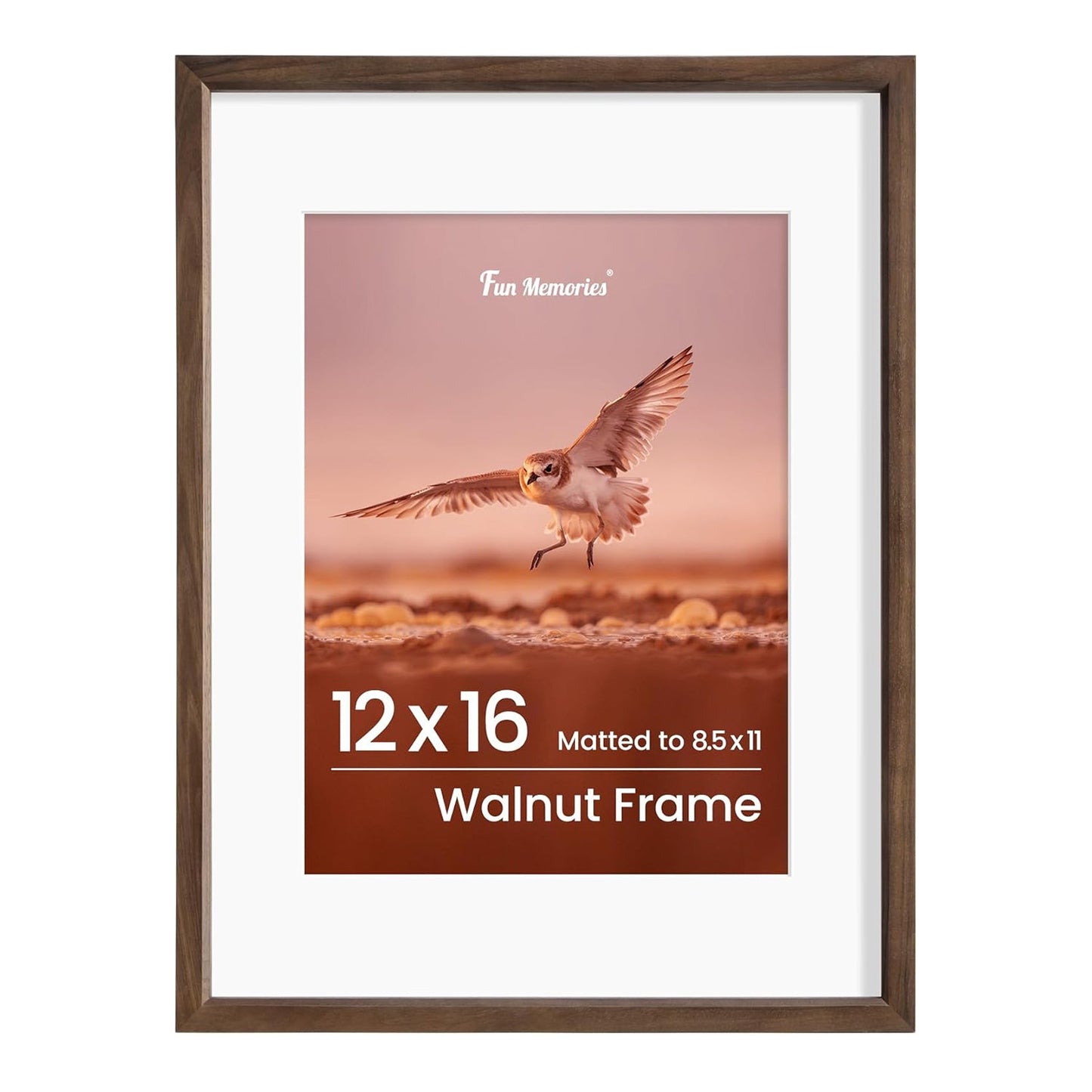 Shelfloft 15 Sizes Walnut Wooden Poster Frames Picture Frame for Wall with Tempered Glass