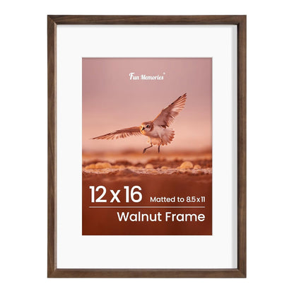 Shelfloft 15 Sizes Walnut Wooden Poster Frames Picture Frame for Wall with Tempered Glass