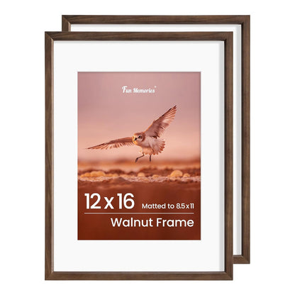 Shelfloft 15 Sizes Walnut Wooden Poster Frames Picture Frame for Wall with Tempered Glass