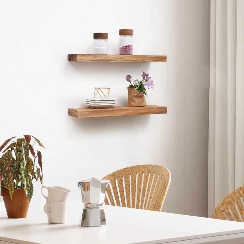 Shelfloft Zahriah 2 Piece Pine Floating Shelf