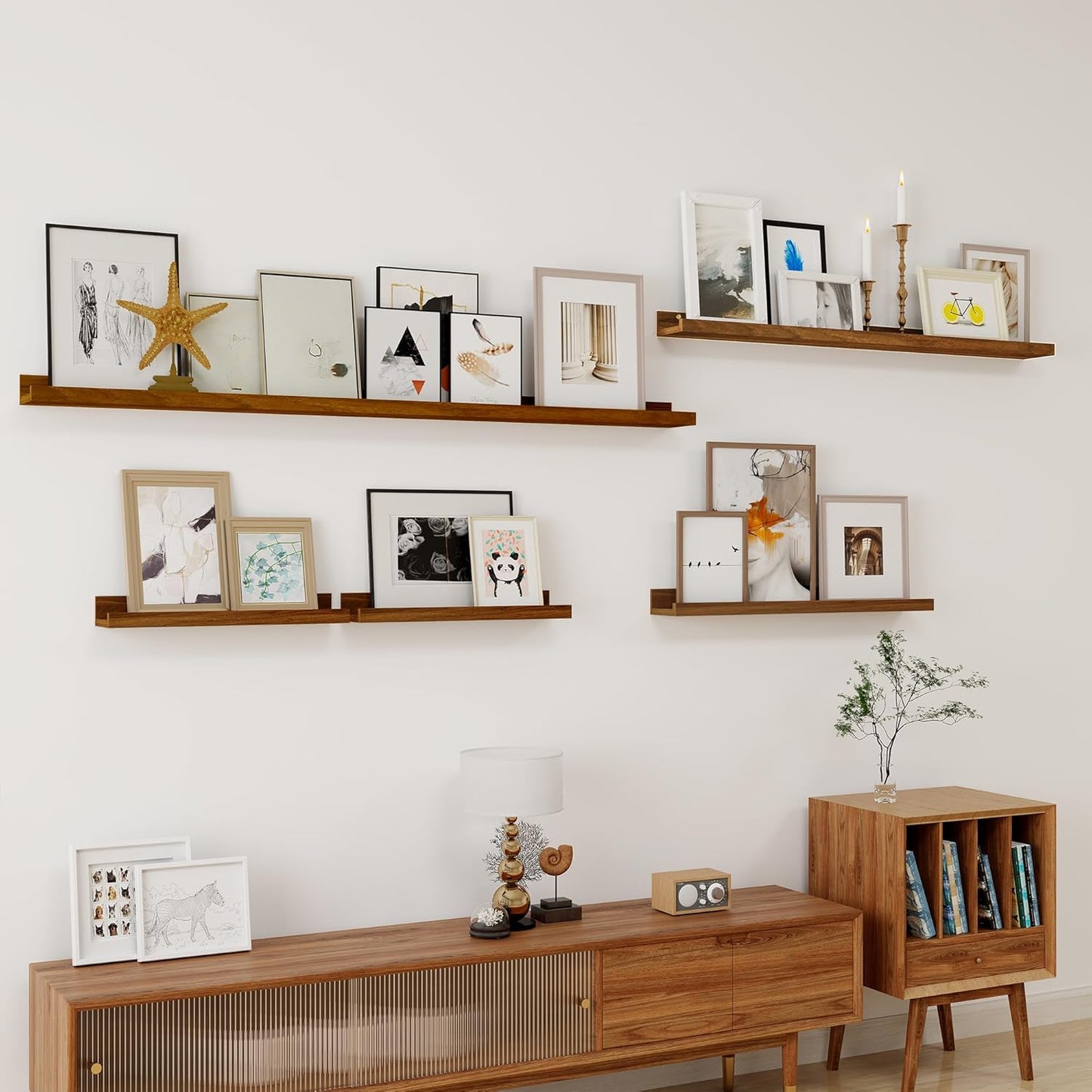 ShelfLoft 5.5 Inch Deep Picture Ledge Shelf Wall Display Floating Shelves with Lip