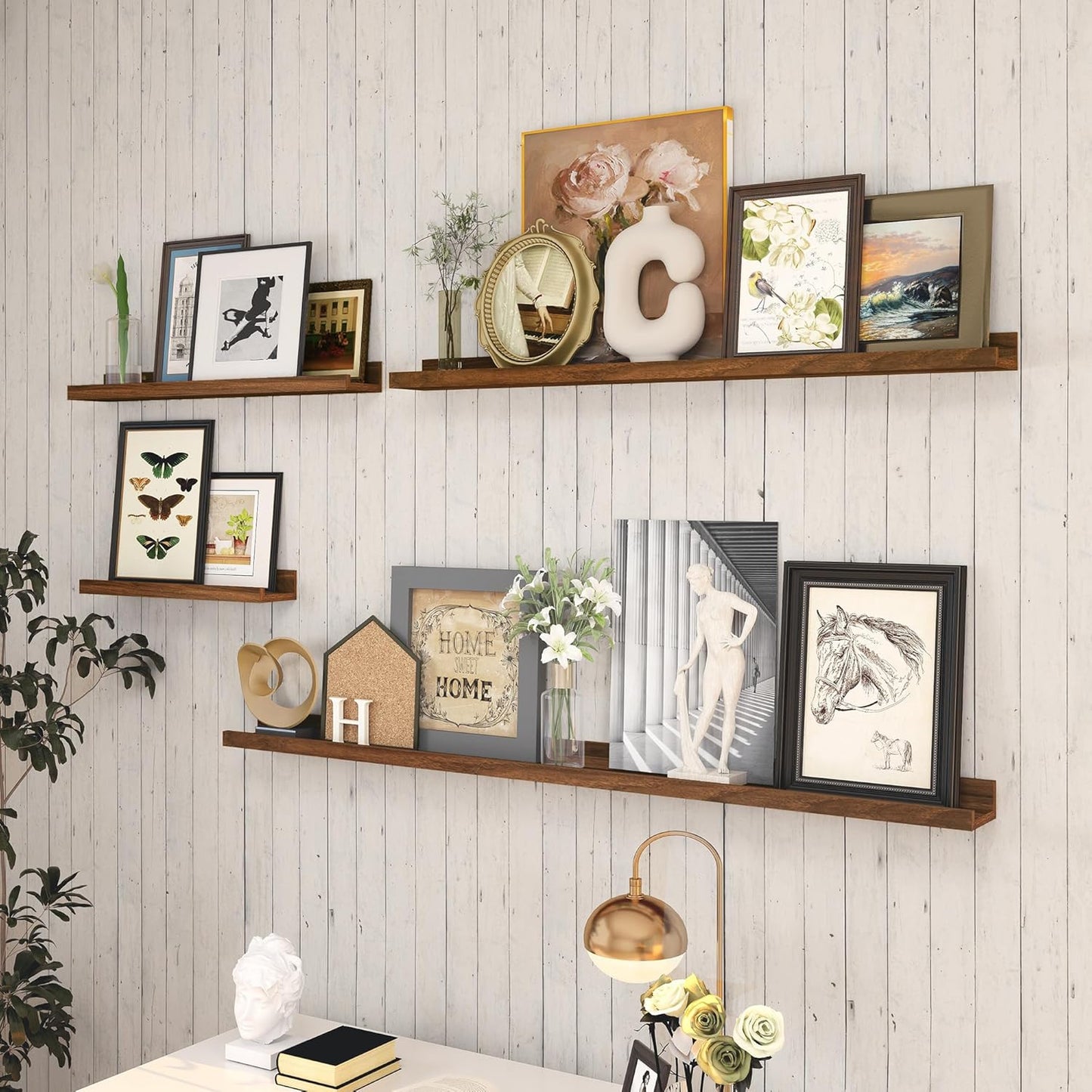 ShelfLoft 5.5 Inch Deep Picture Ledge Shelf Wall Display Floating Shelves with Lip