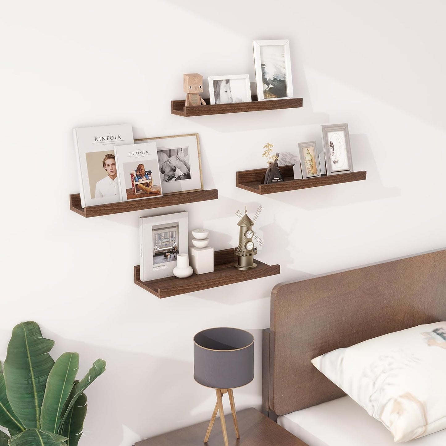 ShelfLoft 6.25 Inch Deep Picture Ledge Floating Shelves for Wall Storage,Set of 4