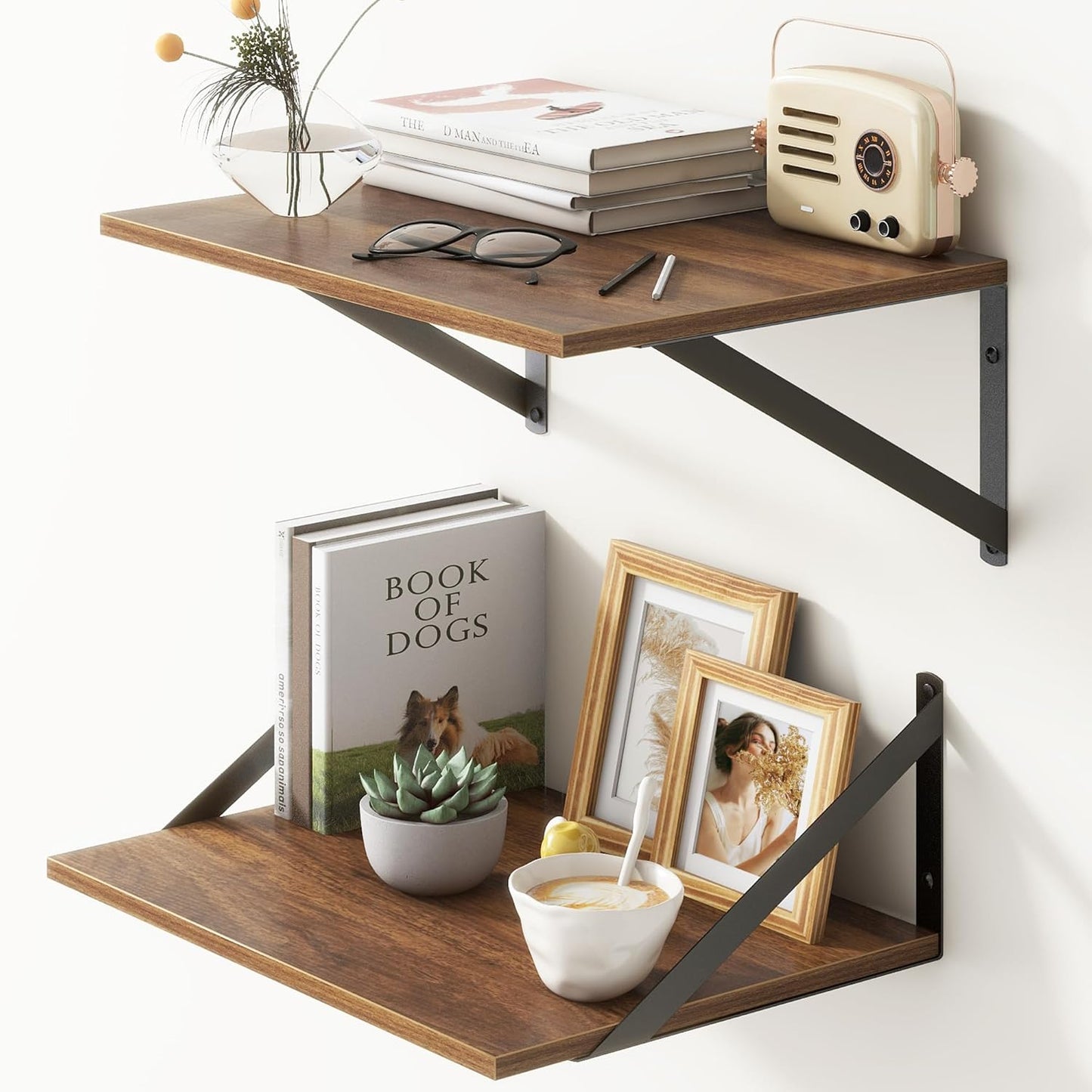 ShelfLoft 12 Inch Deep Wall Display&Storage Floating Shelves with Visible Brackets