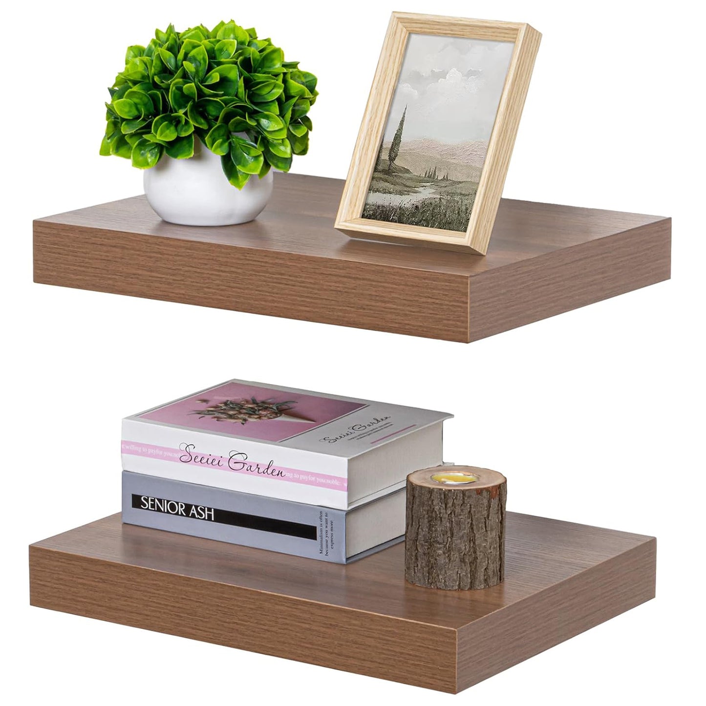 ShelfLoft 12 Inch Deep Rustic Wood Floating Shelves for Wall Decor & Storage