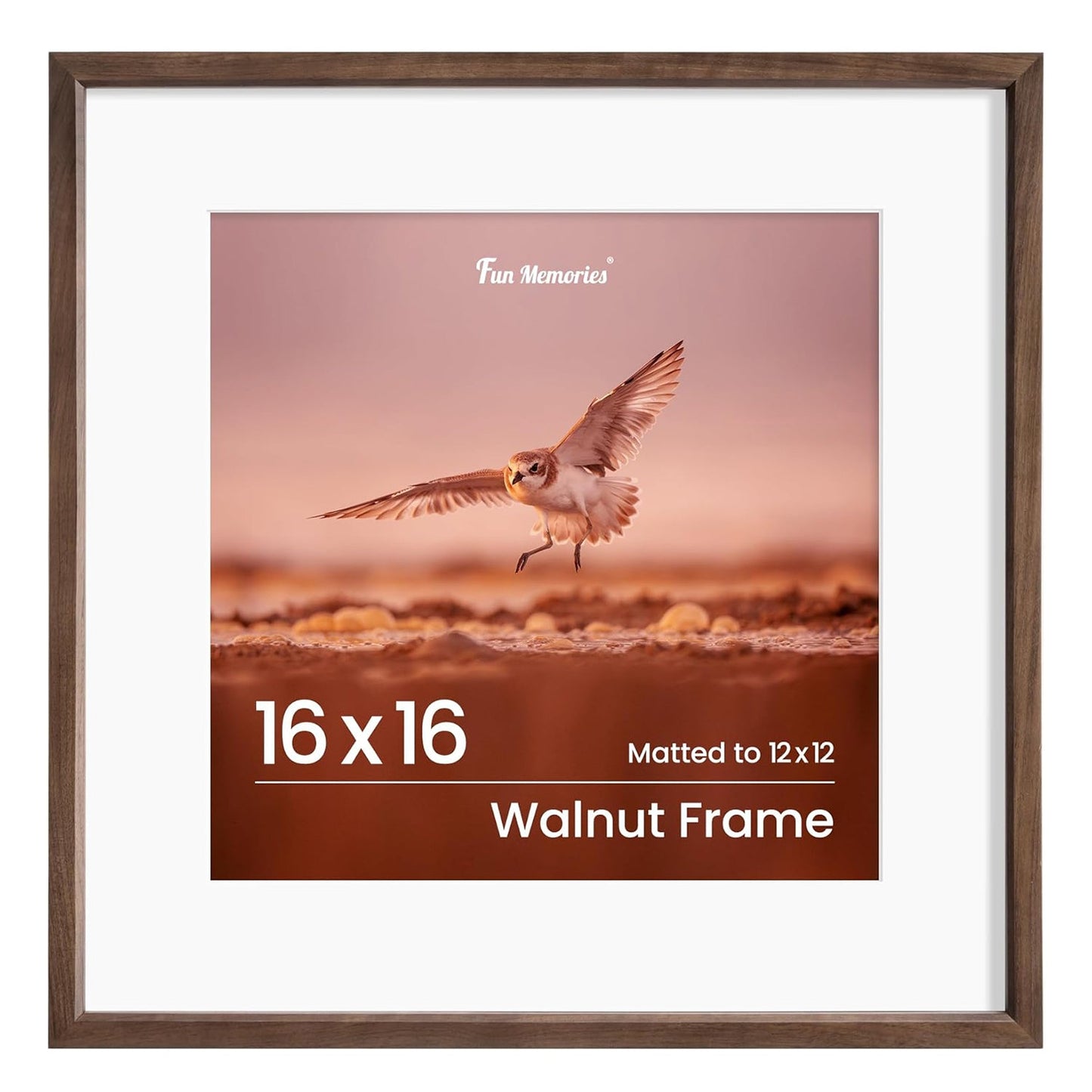 Shelfloft 15 Sizes Walnut Wooden Poster Frames Picture Frame for Wall with Tempered Glass