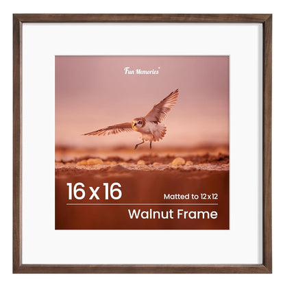 Shelfloft 15 Sizes Walnut Wooden Poster Frames Picture Frame for Wall with Tempered Glass