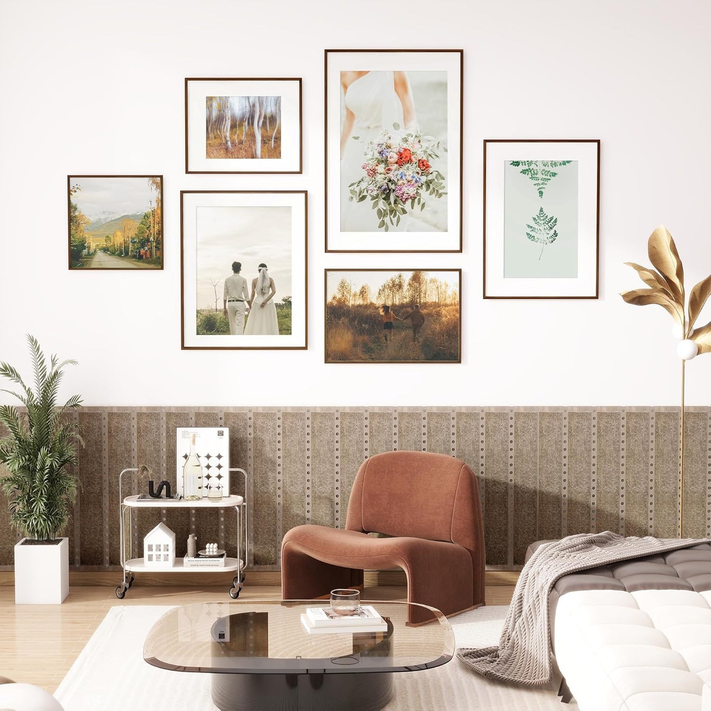 Shelfloft 15 Sizes Walnut Wooden Poster Frames Picture Frame for Wall with Tempered Glass