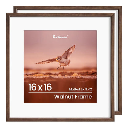 Shelfloft 15 Sizes Walnut Wooden Poster Frames Picture Frame for Wall with Tempered Glass