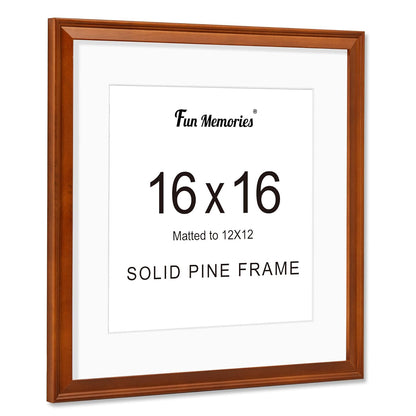 ShelfLoft Solid Pine Wood Picture Frame with Tempered Glass