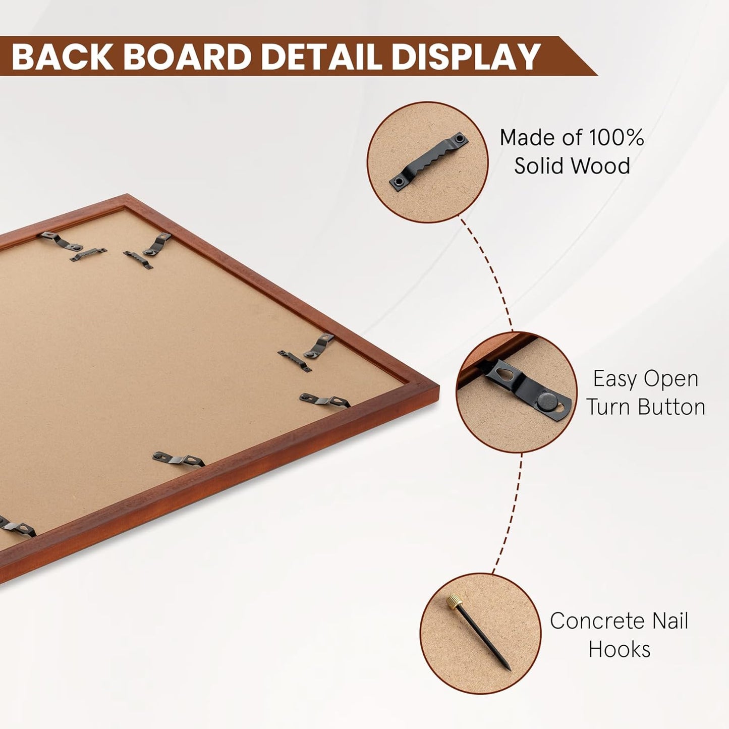 ShelfLoft Solid Pine Wood Picture Frame with Tempered Glass