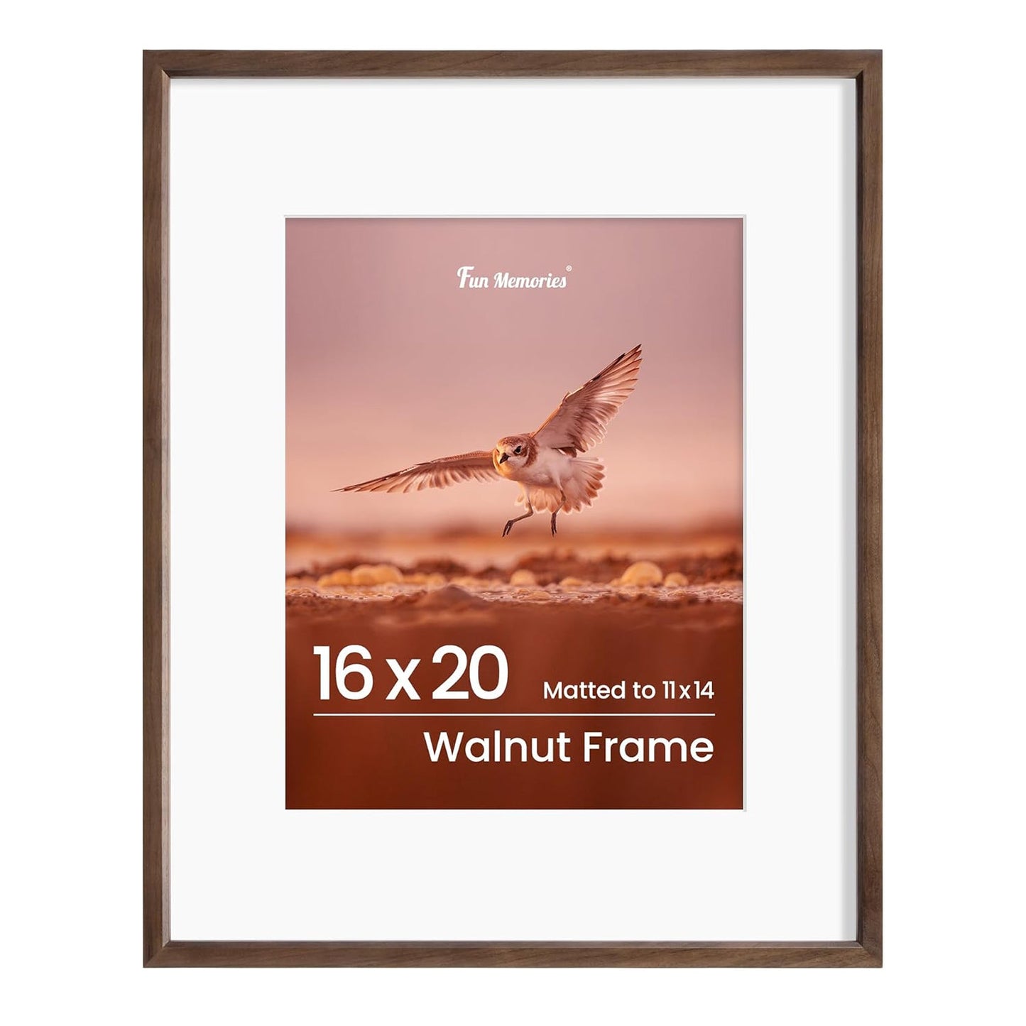 Shelfloft 15 Sizes Walnut Wooden Poster Frames Picture Frame for Wall with Tempered Glass