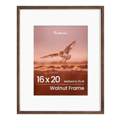 Shelfloft 15 Sizes Walnut Wooden Poster Frames Picture Frame for Wall with Tempered Glass