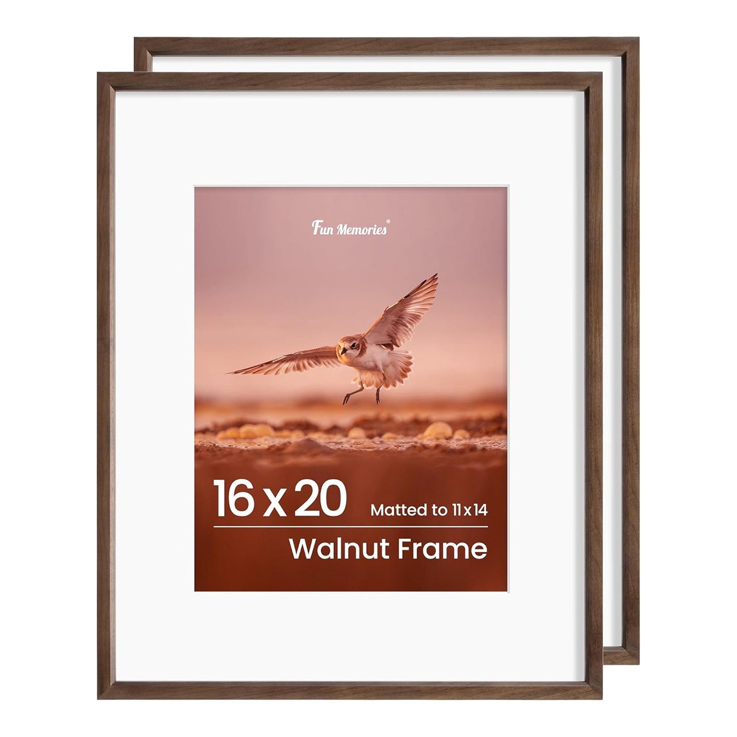 Shelfloft 15 Sizes Walnut Wooden Poster Frames Picture Frame for Wall with Tempered Glass