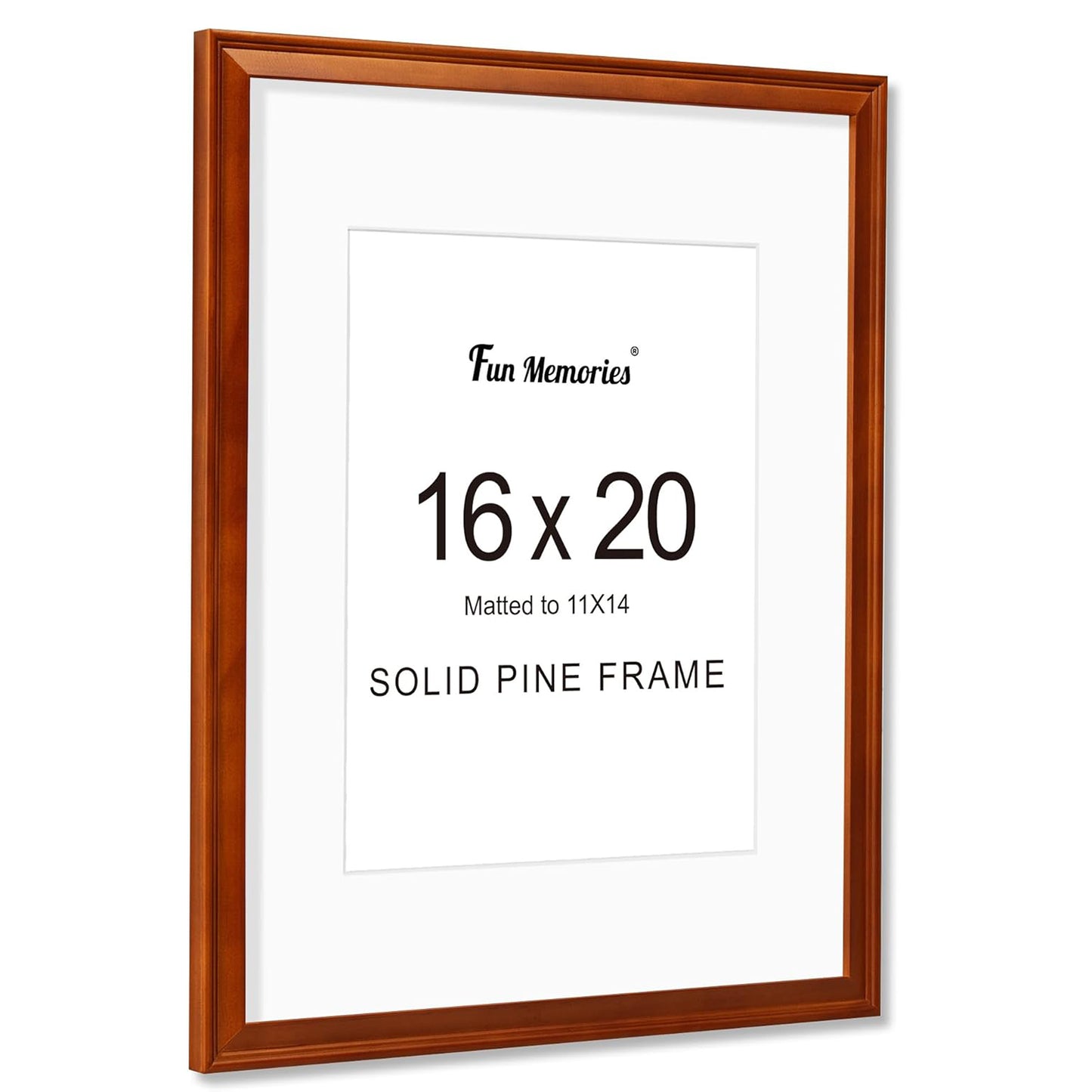 ShelfLoft Solid Pine Wood Picture Frame with Tempered Glass