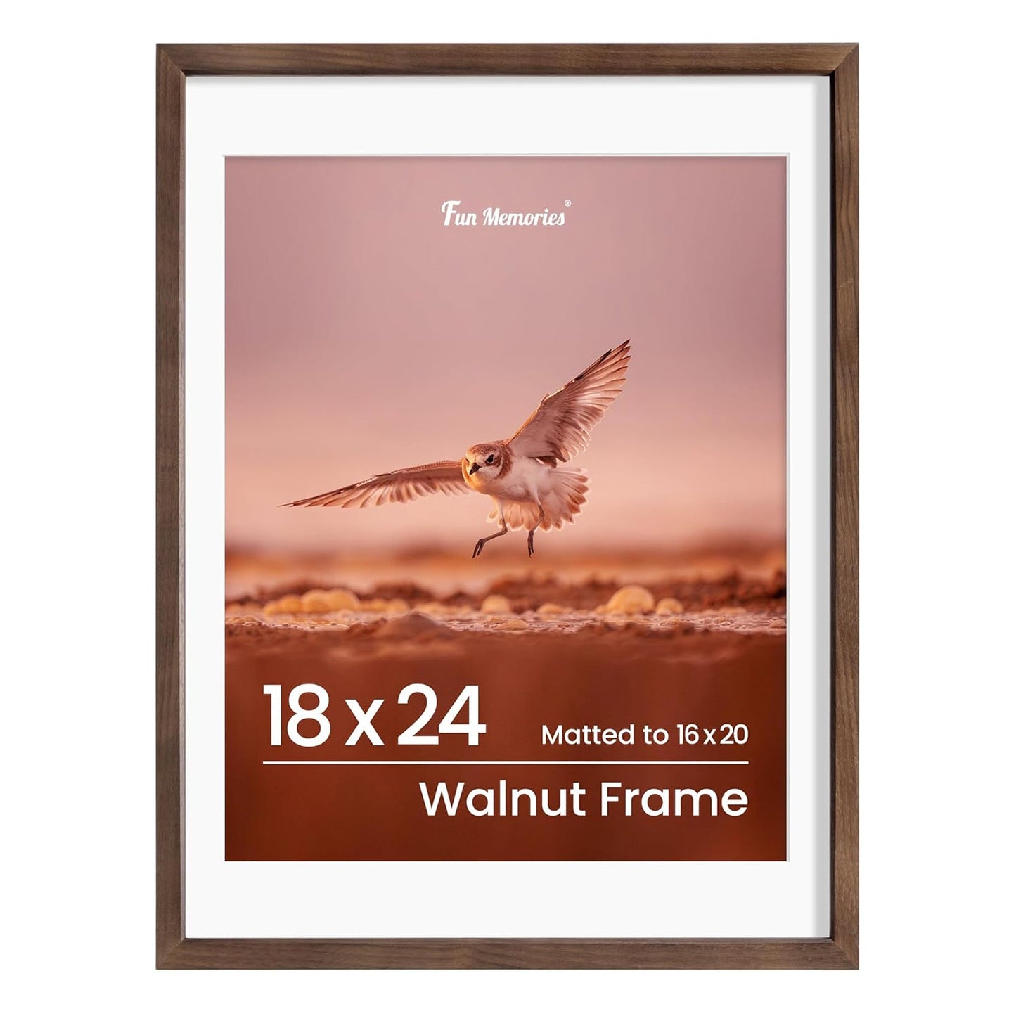 Shelfloft 15 Sizes Walnut Wooden Poster Frames Picture Frame for Wall with Tempered Glass