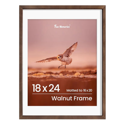 Shelfloft 15 Sizes Walnut Wooden Poster Frames Picture Frame for Wall with Tempered Glass