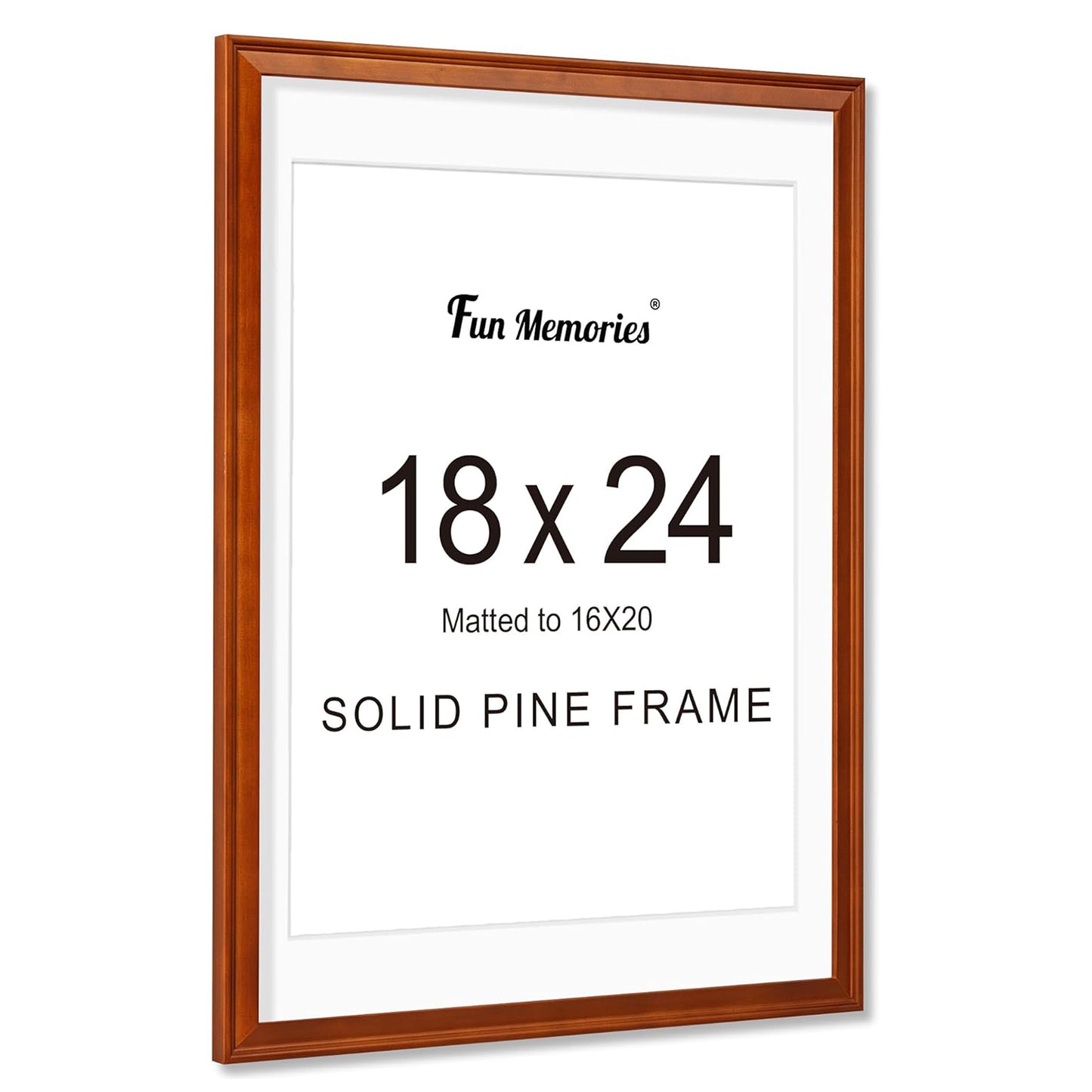 ShelfLoft Solid Pine Wood Picture Frame with Tempered Glass