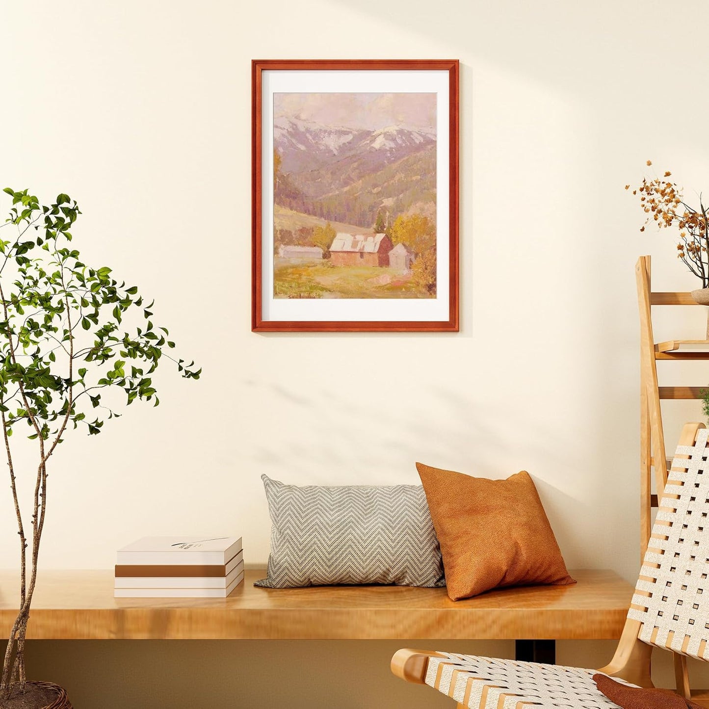 ShelfLoft Solid Pine Wood Picture Frame with Tempered Glass