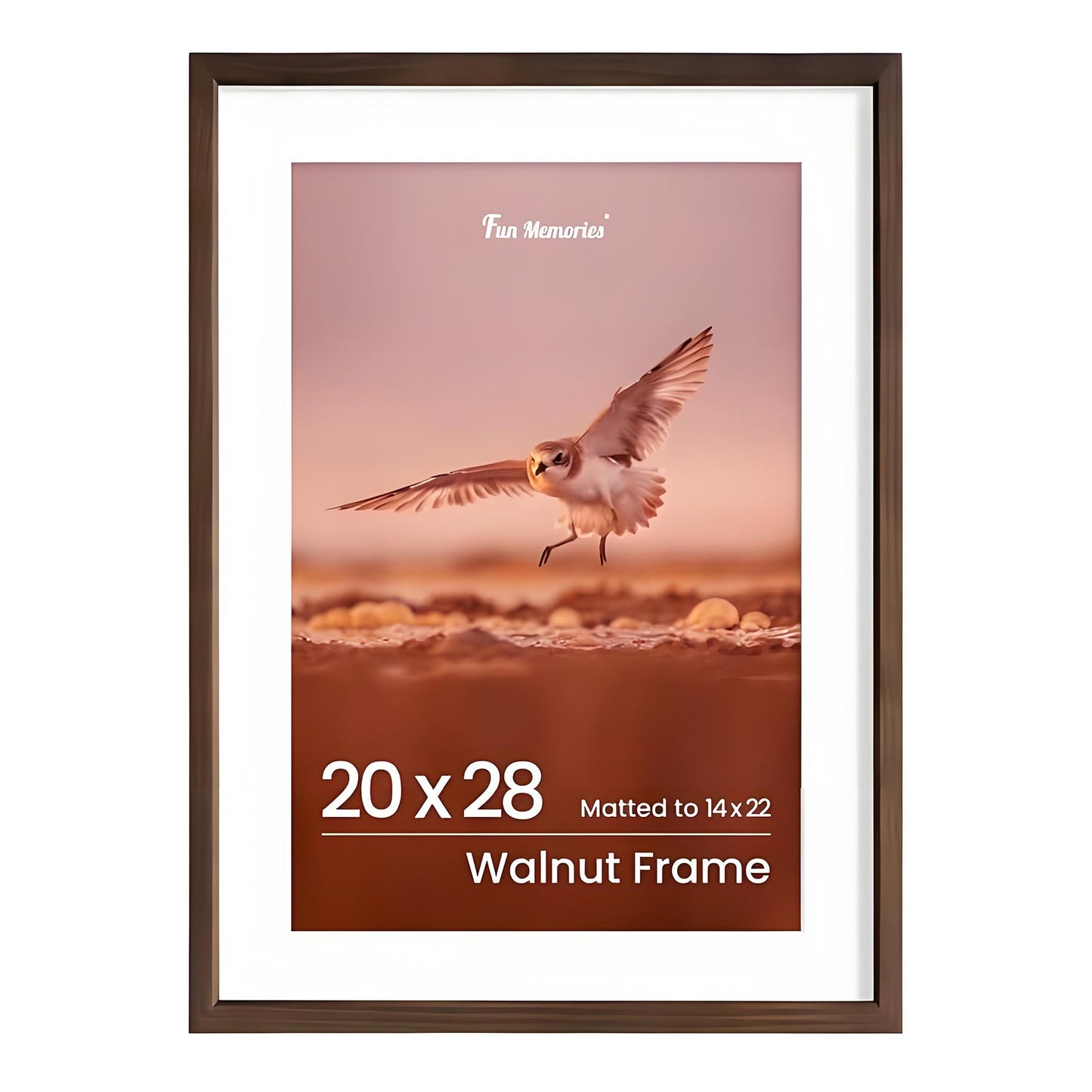 Shelfloft 15 Sizes Walnut Wooden Poster Frames Picture Frame for Wall with Tempered Glass