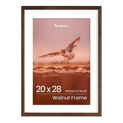 Shelfloft 15 Sizes Walnut Wooden Poster Frames Picture Frame for Wall with Tempered Glass