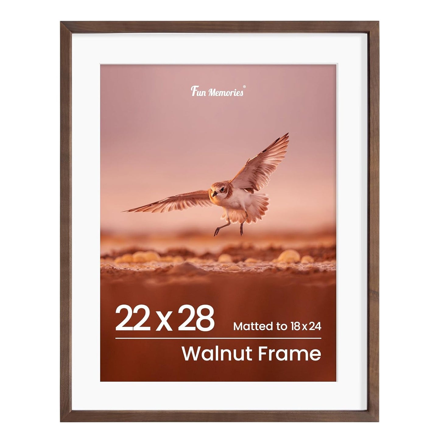 Shelfloft 15 Sizes Walnut Wooden Poster Frames Picture Frame for Wall with Tempered Glass
