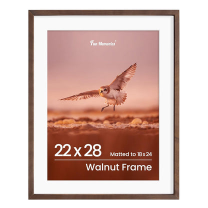 Shelfloft 15 Sizes Walnut Wooden Poster Frames Picture Frame for Wall with Tempered Glass