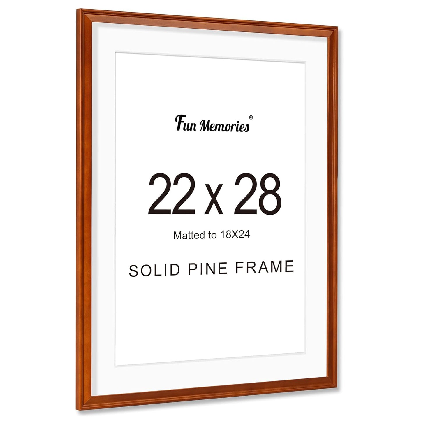 ShelfLoft Solid Pine Wood Picture Frame with Tempered Glass