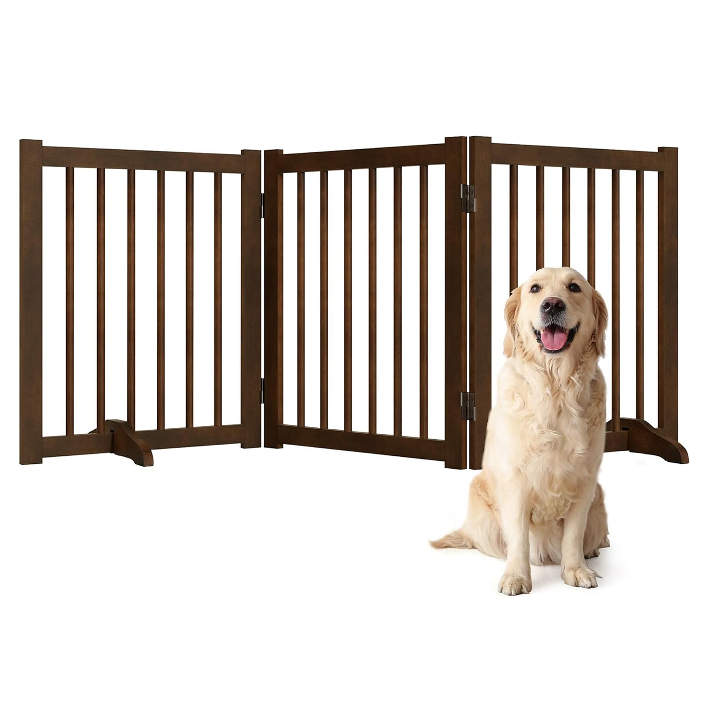 ShelfLoft Solid Wood Freestanding Pet Gate