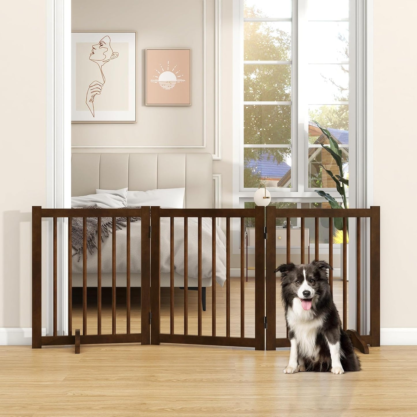 ShelfLoft Solid Wood Freestanding Pet Gate