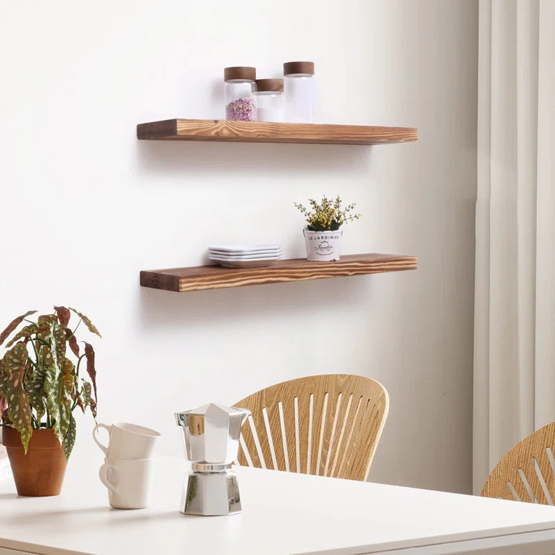 Shelfloft Zahriah 2 Piece Pine Floating Shelf