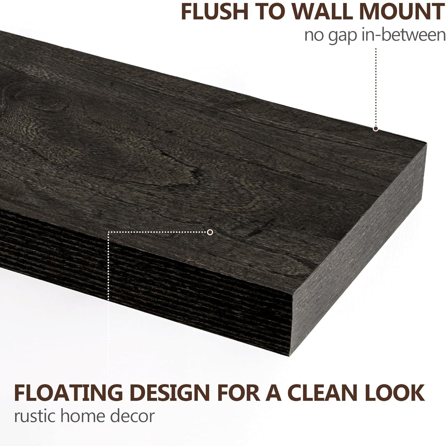 ShelfLoft 24" Wide x 8" Deep Fireplace Mantel Wood Floating Shelves, 2 Pack