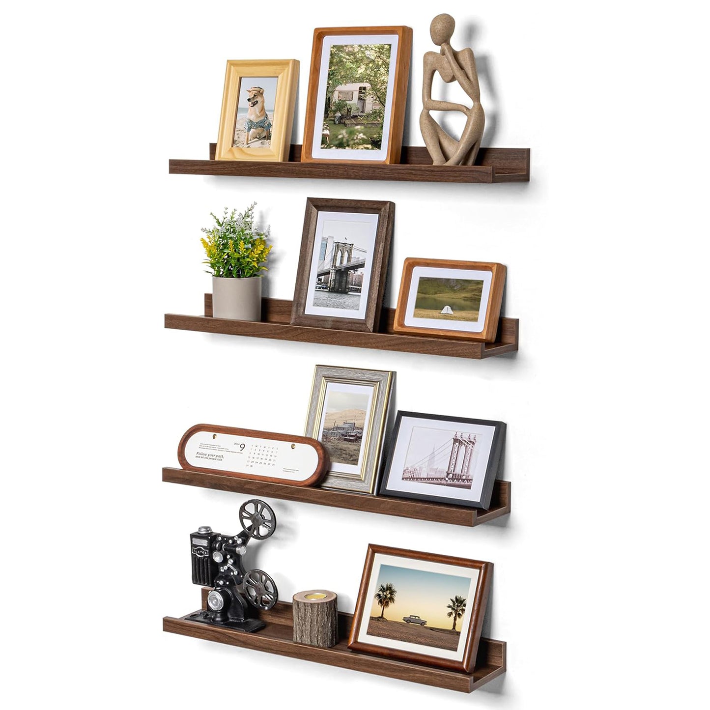 ShelfLoft 4.7 Inch Deep Picture Ledge Shelf Floating Shelves,Set of 4