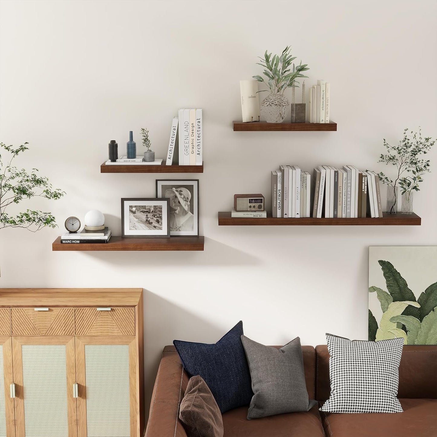 ShelfLoft 9.3 Inch Deep Rustic Farmhouse Fireplace Mantel Paulownia Wood Floating Shelves