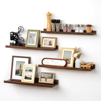 ShelfLoft 6.25 Inch Deep Picture Ledge Floating Shelves for Wall Storage,Set of 4