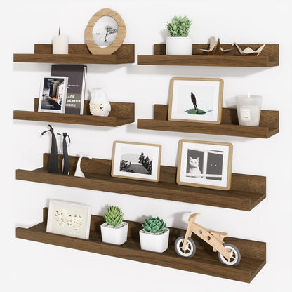ShelfLoft 5.4 Inch Deep Picture Ledge Shelf Floating Wall Storage Shelves, Set of 6