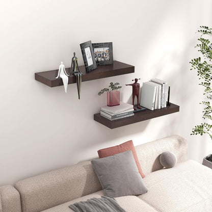 ShelfLoft 8"D x 1.6"H Walnut Wall Storage Floating Shelves