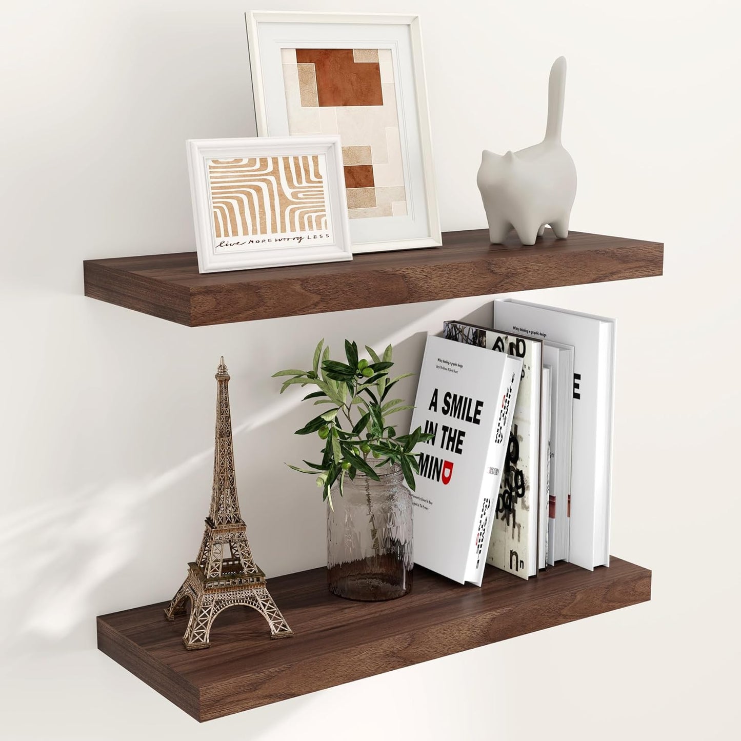 ShelfLoft 9.3 Inch Deep Floating Wall Shelves