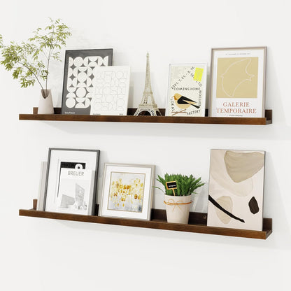Shelfloft 3.5 Inch Deep Picture Ledge Shelf Solid Wood Wall Shelves