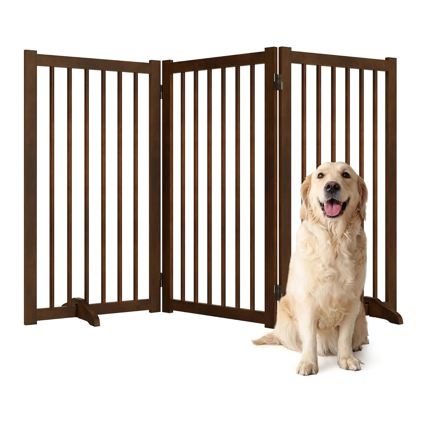 ShelfLoft Solid Wood Freestanding Pet Gate