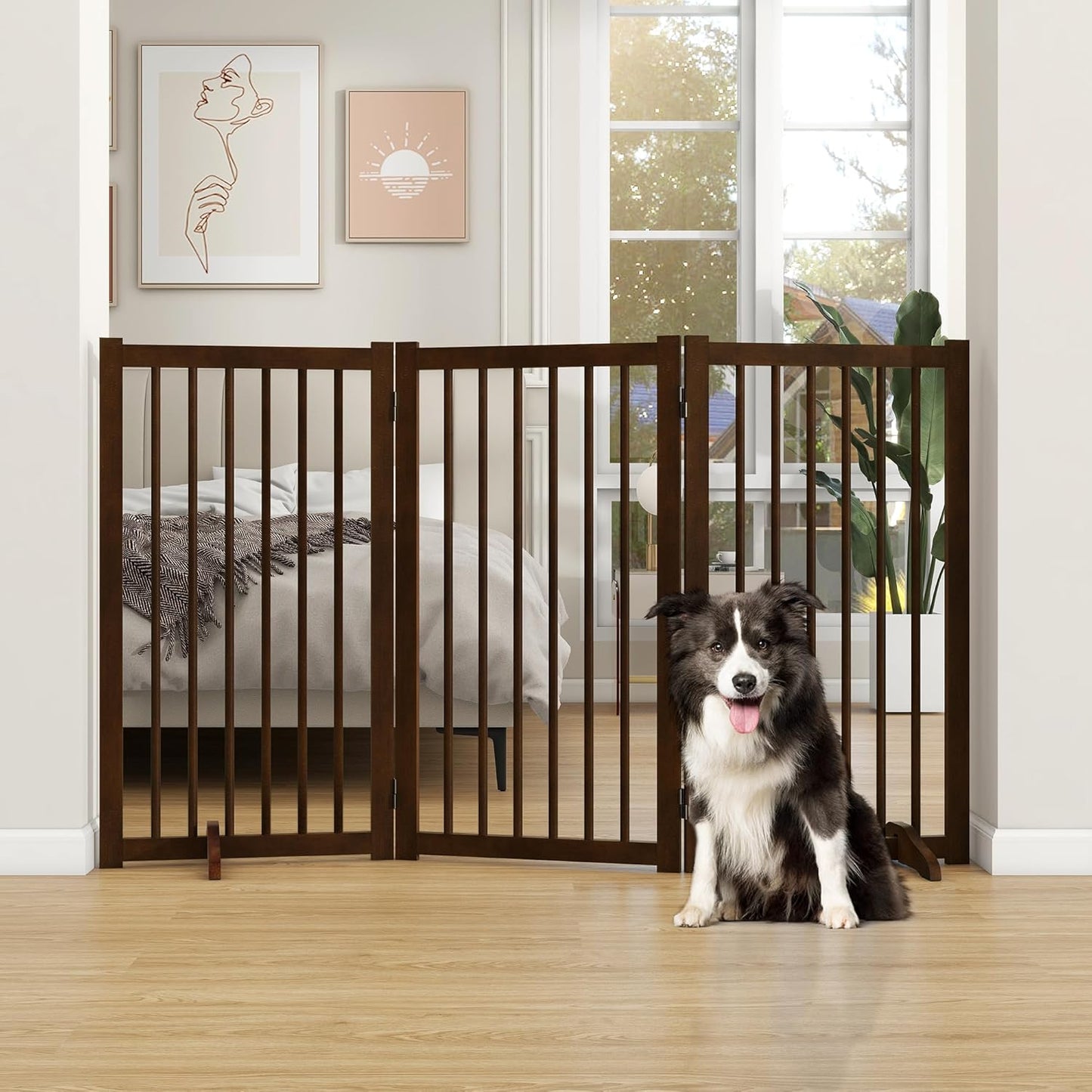 ShelfLoft Solid Wood Freestanding Pet Gate