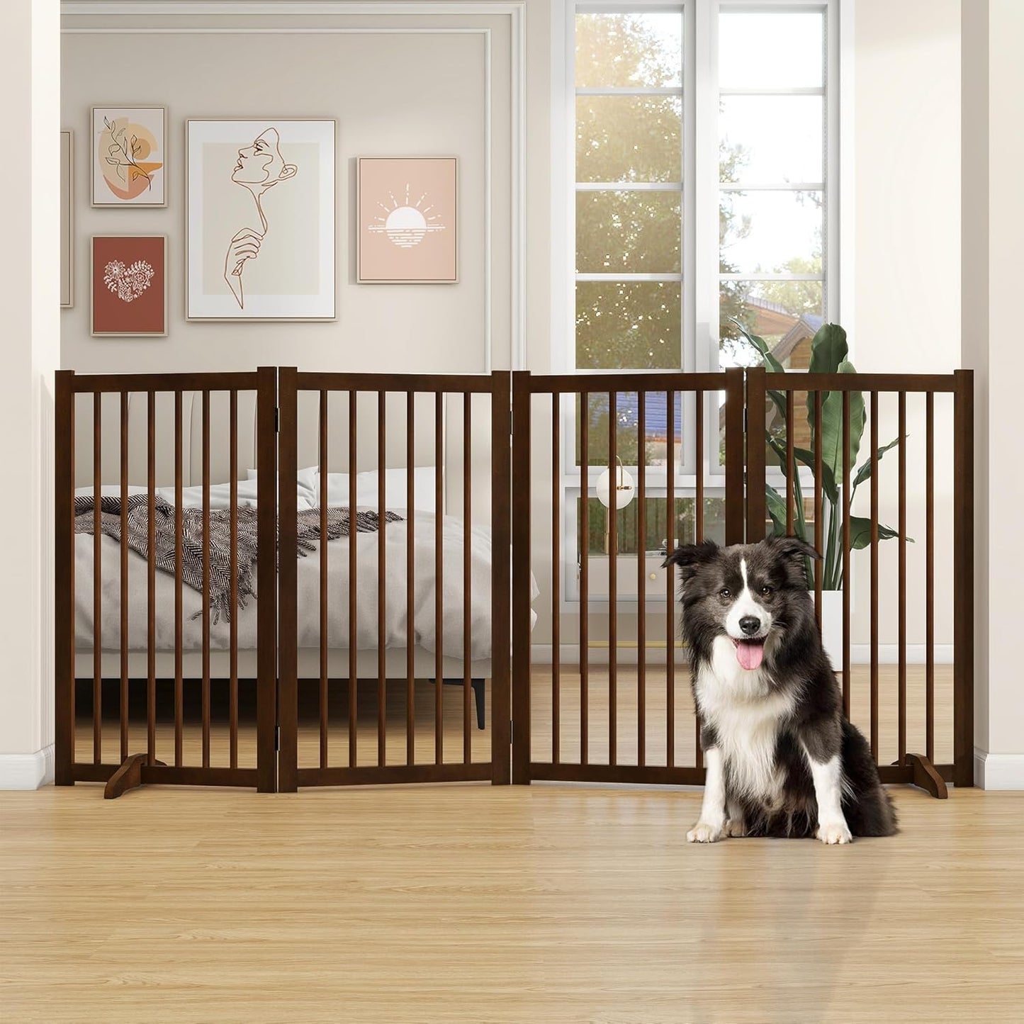 ShelfLoft Solid Wood Freestanding Pet Gate