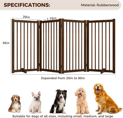 ShelfLoft Solid Wood Freestanding Pet Gate