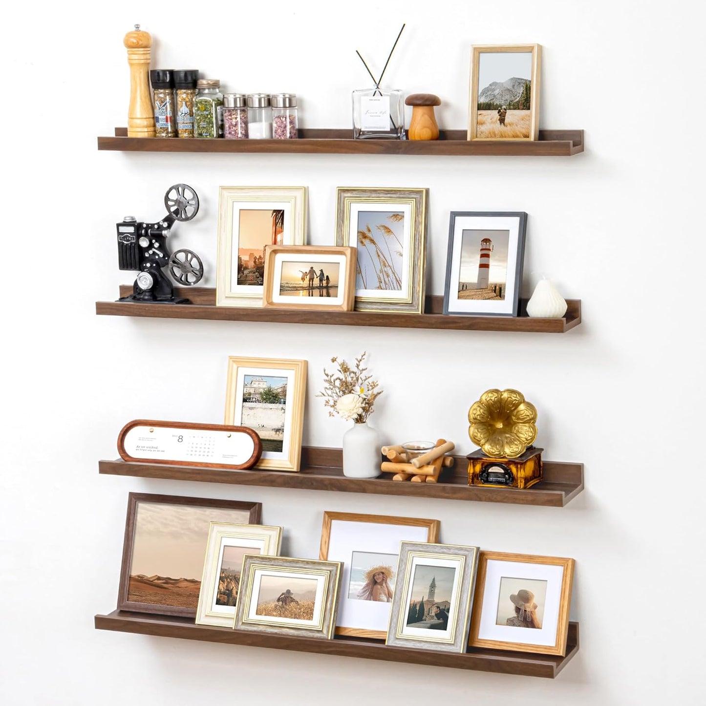 ShelfLoft 6.25 Inch Deep Picture Ledge Floating Shelves for Wall Storage,Set of 4