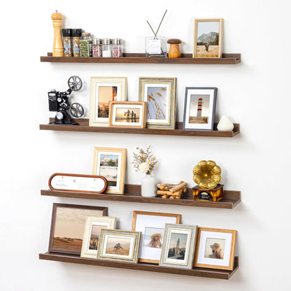 ShelfLoft 6.25 Inch Deep Picture Ledge Floating Shelves for Wall Storage,Set of 4
