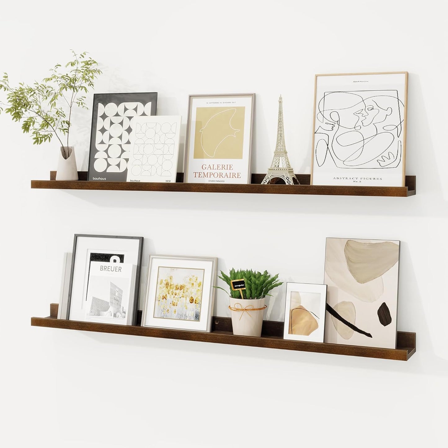 Shelfloft 3.5 Inch Deep Picture Ledge Shelf Solid Wood Wall Shelves