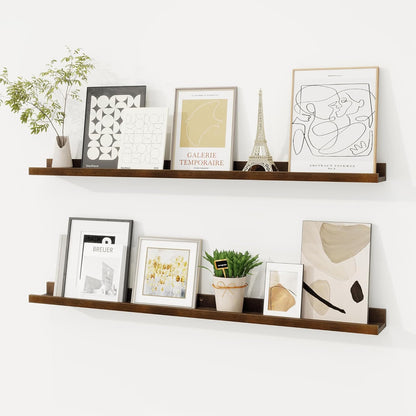Shelfloft 3.5 Inch Deep Picture Ledge Shelf Solid Wood Wall Shelves