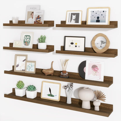 ShelfLoft 5.4 Inch Deep Picture Ledge Shelf Floating Wall Storage Shelves, Set of 6