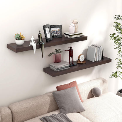 ShelfLoft 8"D x 1.6"H Walnut Wall Storage Floating Shelves