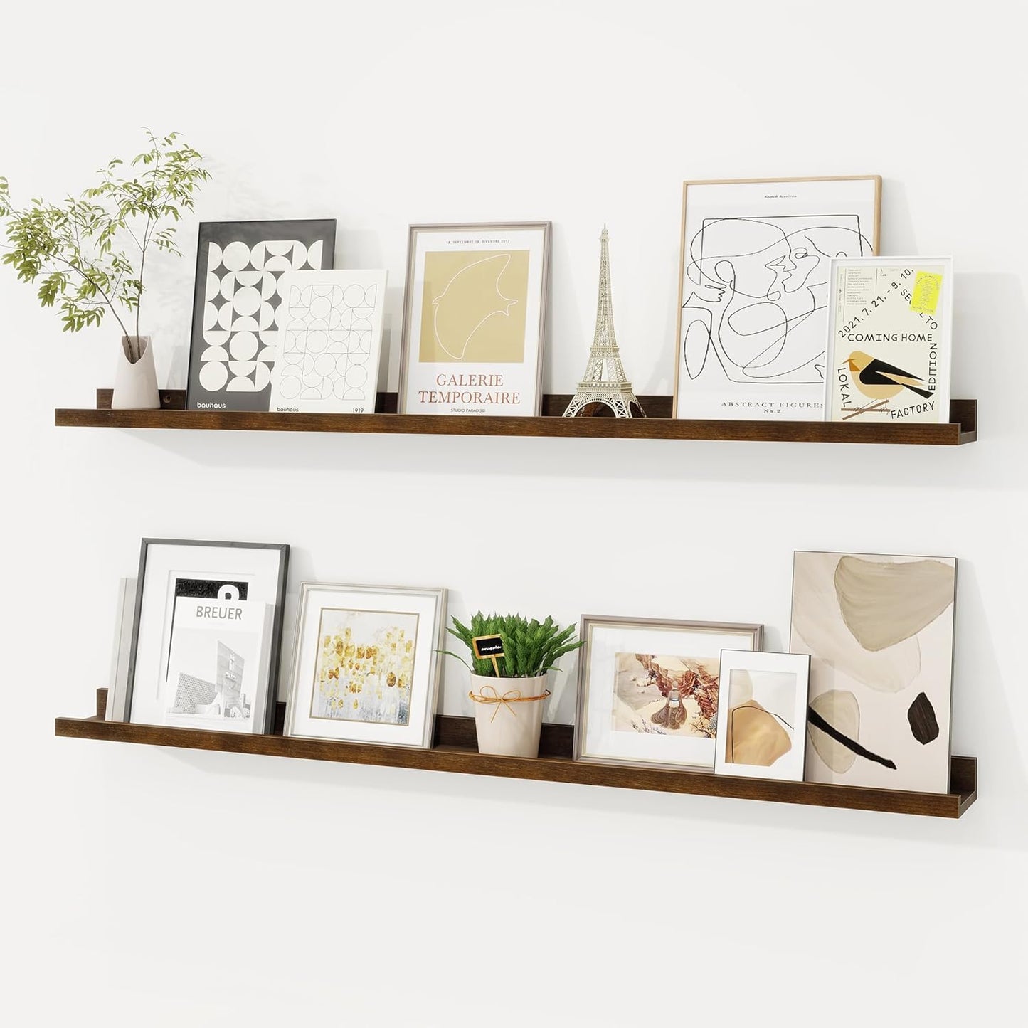 Shelfloft 3.5 Inch Deep Picture Ledge Shelf Solid Wood Wall Shelves